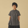 画像をギャラリービューアに読み込む, Hem pleated shirt / NAVY / GRIS 26SS