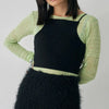 画像をギャラリービューアに読み込む, Knit Cropped Camisole / black / mediam 24AW
