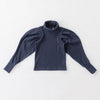 画像をギャラリービューアに読み込む, ハイネックパフスリーブT / navy / nunuforme 24AW