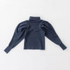 画像をギャラリービューアに読み込む, ハイネックパフスリーブT / navy / nunuforme 24AW