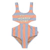 画像をギャラリービューアに読み込む, WONDERLAND SWIMSUIT / blue-gray/papaya / TINY COTTONS 24SS