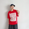 画像をギャラリービューアに読み込む, SQUARE RIBBON PRGANDY TEE / RED / frankygrow 26SS
