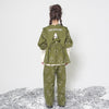 画像をギャラリービューアに読み込む, embroidery long pants / olive / UNIONINI 24AW
