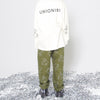 画像をギャラリービューアに読み込む, embroidery long pants / olive / UNIONINI 24AW
